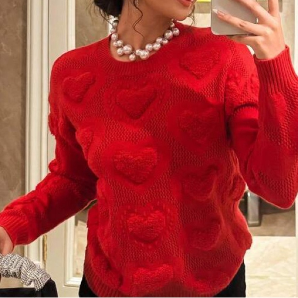 Sweater hearts loose fit trending fashion 2025 - Picture 5 of 5